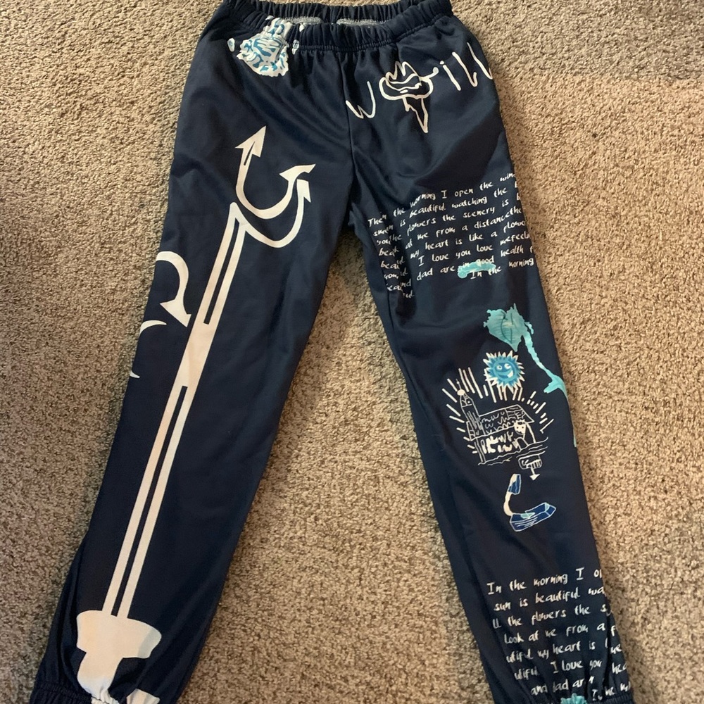 Navy Blue Graphic Sweats